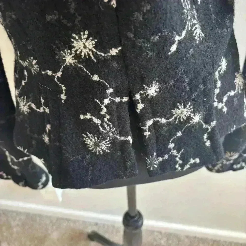 SpiritHouse 100% Wool Made in LA USA Black White Pattern Blazer Size Medium - Picture 5 of 12